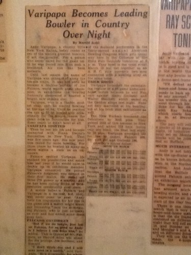 Andy profiled as "Best Bowler in the Country", 1935